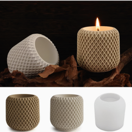 BI-JM2   Mesh Pattern Candle Concrete Silicone Mold