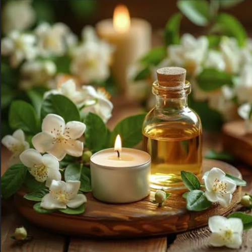 Heart Shape Tea Light Mold (90) Jasmine Fragrance Oil - Image 1