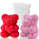 BI-120  Rose Teddy Bear Candle Mold