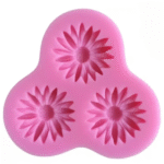 BI-1   Silicone Fondant 3 Cavity Flower Mold
