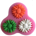 BI-1   Silicone Fondant 3 Cavity Flower Mold - Image 2