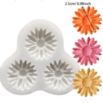 BI-1   Silicone Fondant 3 Cavity Flower Mold - Image 3