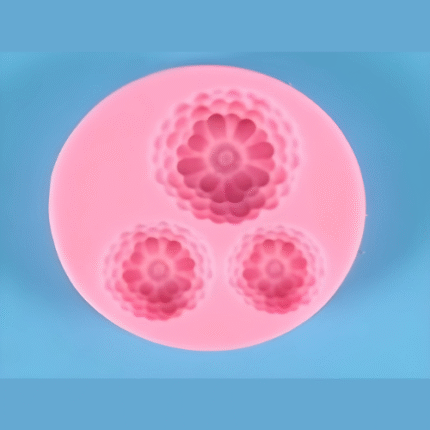 BI-23    3 cavity Flower fondant Silicone Mold