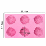 6 cavity Rose-Shaped Silicone Molds - Image 2
