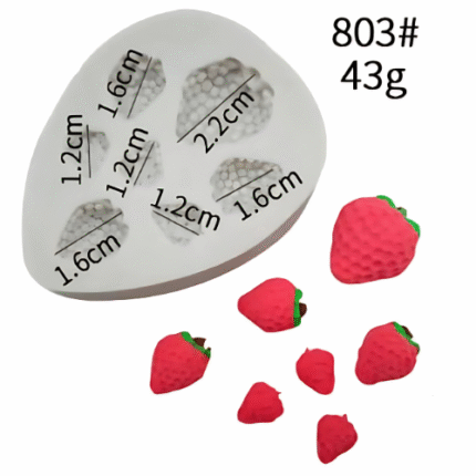 BI-121   7 cavity Strawberry Silicone Mold