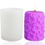 BI-26   Floral Design Pillar Candle Silicone Mold