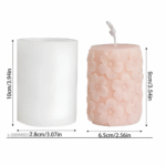 BI-26   Floral Design Pillar Candle Silicone Mold - Image 2