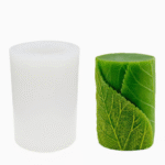 BI-38   Leaf Design Pillar Candle Silicone Mold