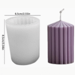 BI-41  Stripped Pillar Candle Silicone Mold - Image 2