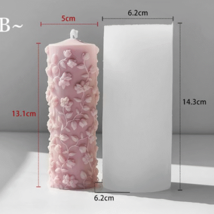 BI-401   Decorative Floral Pillar Candle
