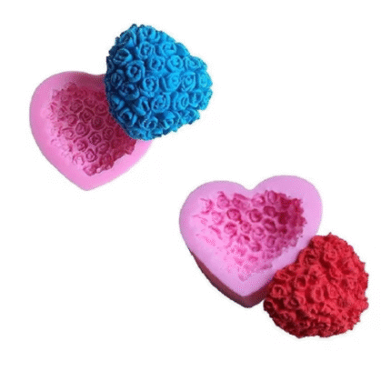 BI-48  Heart-Shaped Rose Silicone Mold