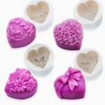 BI-266  Set of 4 Fondant Love Flower Silicone Mild