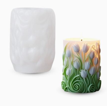 TULIP CANDLE CYCLINDRICAL MOLD BI-329