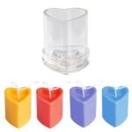 BI-PCM10 Heart-Shaped Acrylic Candle Mold, 5.2 x 6.5 cm DIY Candle Making Mould, Clear Polycarbonate Mold for Candle, Handmade Projects