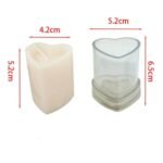 BI-PCM10 Heart-Shaped Acrylic Candle Mold, 5.2 x 6.5 cm DIY Candle Making Mould, Clear Polycarbonate Mold for Candle, Handmade Projects - Image 3