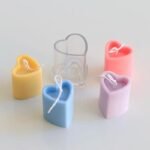 BI-PCM10 Heart-Shaped Acrylic Candle Mold, 5.2 x 6.5 cm DIY Candle Making Mould, Clear Polycarbonate Mold for Candle, Handmade Projects - Image 4