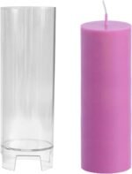 BI-PCM26 Polycarbonate Pillar Candle Mold, Clear Round Cylindrical Shape, 17.15cm Height x 5.9cm Diameter, Acrylic Taper Candle Making Supplies - Image 2