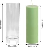 BI-PCM26 Polycarbonate Pillar Candle Mold, Clear Round Cylindrical Shape, 17.15cm Height x 5.9cm Diameter, Acrylic Taper Candle Making Supplies