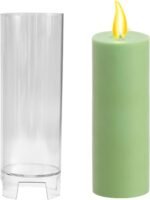 BI-PCM26 Polycarbonate Pillar Candle Mold, Clear Round Cylindrical Shape, 17.15cm Height x 5.9cm Diameter, Acrylic Taper Candle Making Supplies - Image 4