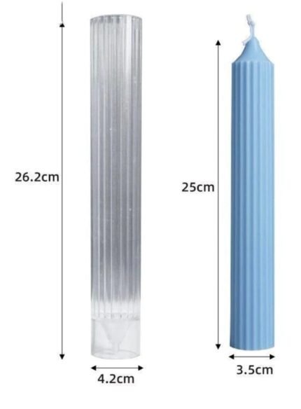 BI-PCM3 LONG RIBBED STRIPED CYLINDER POLYCARBONATE ACRYLIC MOLD 25X3.5 CMS