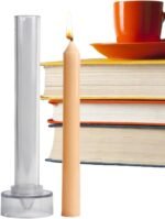 BI-PCM30 Taper Candle Making Mold Kit, Clear Plastic, 20cm/7.87in Height, Non-Stick Design, Reusable DIY Supplies for Home Decor and Church Candles
