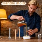 BI-PCM30 Taper Candle Making Mold Kit, Clear Plastic, 20cm/7.87in Height, Non-Stick Design, Reusable DIY Supplies for Home Decor and Church Candles - Image 6