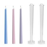 BI-PCM4 Taper Candle Mold, 10.2 Inch Clear Polycarbonate Tapered Candlesticks Candle Molds, for Wedding, Parties, Dinner, Home Decor - Image 5