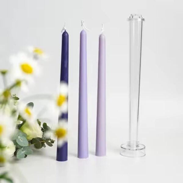 BI-PCM4 Taper Candle Mold, 10.2 Inch Clear Polycarbonate Tapered Candlesticks Candle Molds, for Wedding, Parties, Dinner, Home Decor