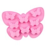 Butterfly Shape 8 Cavities Insect Silicone Non-Stick Chocolate Candy Jelly Cookie Mould Cake Baking Ice Cube Tray Mold for Birthday Wedding Party Christmas Theme DIY Crafts Topper