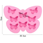 Butterfly Shape 8 Cavities Insect Silicone Non-Stick Chocolate Candy Jelly Cookie Mould Cake Baking Ice Cube Tray Mold for Birthday Wedding Party Christmas Theme DIY Crafts Topper - Image 2
