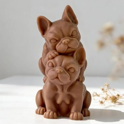 Couple Animal Dog Cylinder Candle & Resin Mold - Resin Casting Silicone Molds for Home Decor & Candle Making Mold