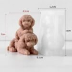 Couple Animal Dog Cylinder Candle & Resin Mold - Resin Casting Silicone Molds for Home Decor & Candle Making Mold - Image 2