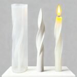 Spiral Long Rod Taper Candle Molds for Candle Making Supplies, 3D Silicone Molds for Candles Side-Cut Long Pillar Wax Silicone Mold Column Wax Mold Home Decorations Handmade Scented Candles Moulds - Image 2