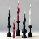 Spiral Long Rod Taper Candle Molds for Candle Making Supplies, 3D Silicone Molds for Candles Side-Cut Long Pillar Wax Silicone Mold Column Wax Mold Home Decorations Handmade Scented Candles Moulds