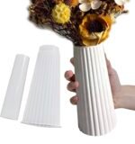 Striped Vase Silicone Mold for Resin Casting 8 inch Tall Flower Pot Mould for Epoxy Gypsum Concrete Cement Wax Candles DIY Pen Holder Home Decor Art Craft