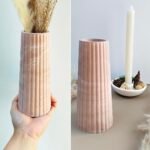 Striped Vase Silicone Mold for Resin Casting 8 inch Tall Flower Pot Mould for Epoxy Gypsum Concrete Cement Wax Candles DIY Pen Holder Home Decor Art Craft - Image 5