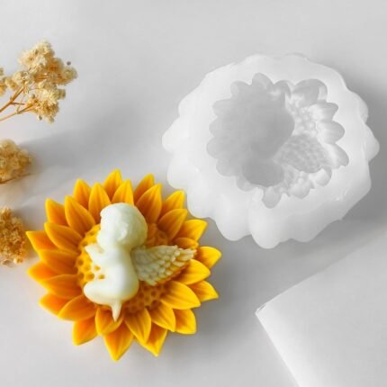 Baby Rose Flower Succulent Candle Mold - Baby Style - Resin Casting Silicone Molds for Home Decor & Candle Making Wave Spiral Mold