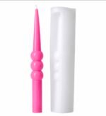 Spiral Long Rod Taper Candle Molds for Candle Making Supplies, 3D Silicone Molds for Candles Side-Cut Long Pillar Wax Silicone Mold Column Wax Mold Home Decorations Handmade Scented Candles Moulds