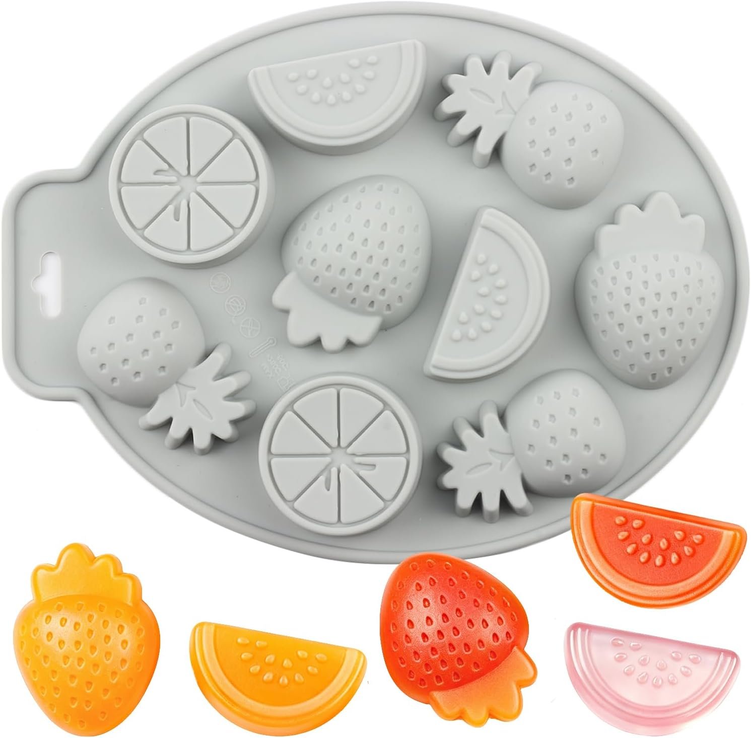 BI-DIY 6 9 Cavities Fruit Silicone Candy Mold Strawberry Watermelon Orange Pineapple Chocolate Mold For Candy Chocolate Cupcake Topper Decorating Ice Cubes - Image 1