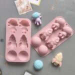 Space Theme Chocolate Mold I 3D Fondant Astronaut Rocket Earth Shape Silicone Baking Mould I for Handmade DIY Jelly Cakes Dessert Candy Pastry Polymer Clay Muffin Cupcake Décor - 6 Cavity - Image 4