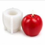 3D Apple Silicone Candle Mold, 2 Pcs Apple Epoxy Resin Casting Mold Soap Mould