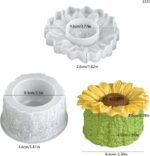 1 Set of Sunflower Storage Box Resin Mold with 1 lid Silicone Molds Epoxy Resin Roughness Shaped Plaster Mold Concrete Clay for Candle Container Home Ornaments, 3D DIY Making Decor Art Crafts - Image 2