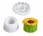 1 Set of Sunflower Storage Box Resin Mold with 1 lid Silicone Molds Epoxy Resin Roughness Shaped Plaster Mold Concrete Clay for Candle Container Home Ornaments, 3D DIY Making Decor Art Crafts