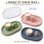Oval Shape with Round Beads Style Silicone Epoxy Resin Casting Tray I Dish Mold for DIY Homemade Art Crafts Jewelry Storage Box Ring Trinket Container Cup Mat Home Décor (Small) - Image 5