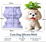 Cute Dog Silicone Candle & Planter Mold for DIY Crafts – Flexible Reusable Silicone Mould for Resin, Plaster, Jesmonite, Cement & Wax – Multipurpose Dog-Shaped Mould for Candle Making, Planters & Decor - Image 2
