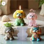 Cute Dog Silicone Candle & Planter Mold for DIY Crafts – Flexible Reusable Silicone Mould for Resin, Plaster, Jesmonite, Cement & Wax – Multipurpose Dog-Shaped Mould for Candle Making, Planters & Decor - Image 3
