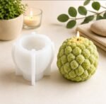 Custard Apple Shape Silicone Candle Mold - 3D Fruit Silicone Casting Candle Mould | DIY Silicone Candle Making Mould | DIY Cake Soap Supplies - Image 3