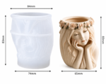 Brightail Infra Girl Face Flower Planter Silicone Mould for Resin, Jesmonite & Concrete | 3D Woman Face Pot Mould for DIY Candle Making, Home Décor, Succulent Planters & Handmade Gifting | Reusable Flexible Casting Mould - Image 2