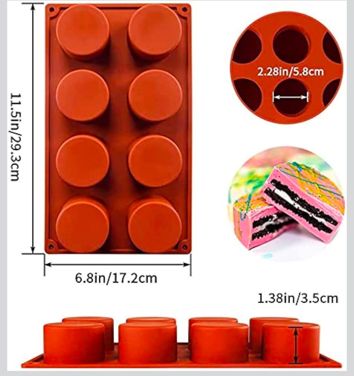 BI-453 2 BI-453 8 CAVITY ROUND MOLD - Image 1