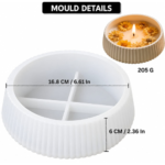 BIG ROUND RIBBED CANDLE BOWL BI-JM164 - Image 2